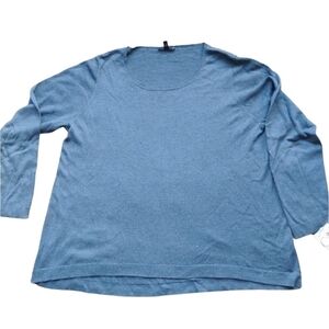Eileen Fisher Blue Wool Cotton Tencel Sweater Women’s XL Trendy 2026